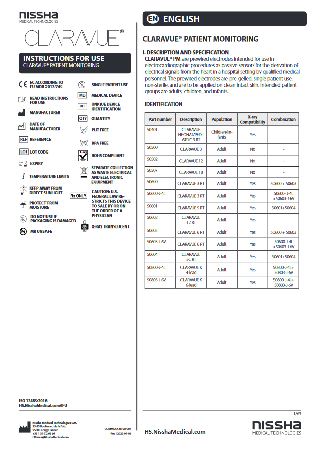 <p>CLARAVUE Patient Monitoring Kits - Europe &amp; ROW</p>