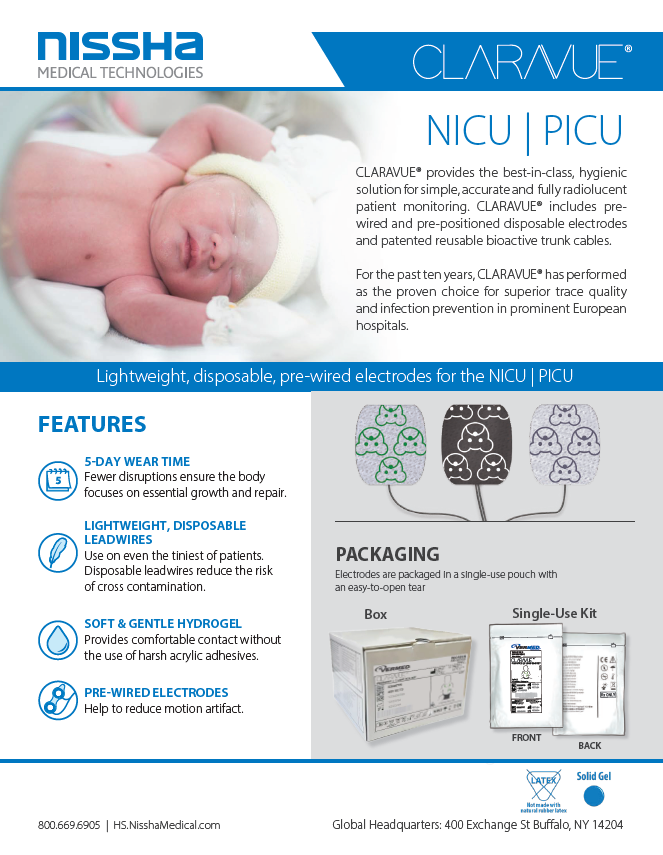 <p>CLARAVUE NICU/PICU Electrodes</p>